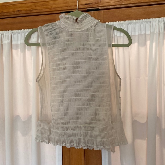 BCBG vintage ‘90’s 100% silk, semi-transparent pleated shell/blouse - Picture 1 of 7